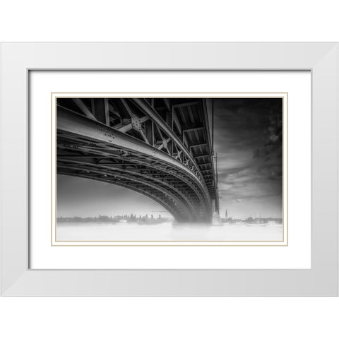 Theodor Heuss Braandfrac14;Cke White Modern Wood Framed Art Print with Double Matting by Moberg Steffensen, Ole