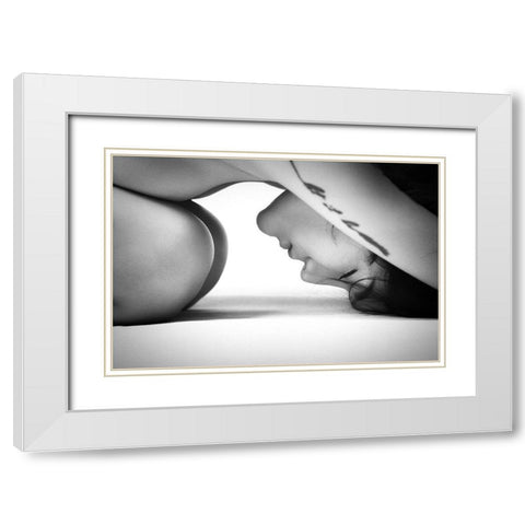 No Stress White Modern Wood Framed Art Print with Double Matting by Chai Telan, Thanakorn