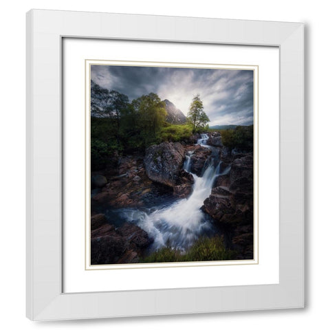 Lonely Mountain 3. White Modern Wood Framed Art Print with Double Matting by Pablo de, Juan