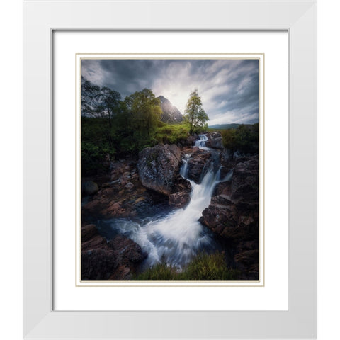 Lonely Mountain 3. White Modern Wood Framed Art Print with Double Matting by Pablo de, Juan