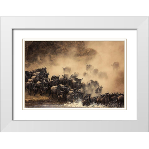 The Crossing White Modern Wood Framed Art Print with Double Matting by Alfazari, Waheed