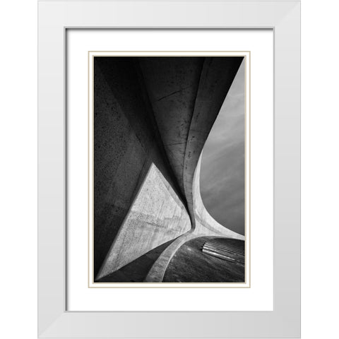 Heavy Concrete White Modern Wood Framed Art Print with Double Matting by Van De, Jeroen