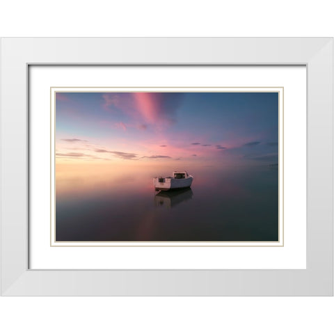 Tarragona Delta Del Ebre Alone White Modern Wood Framed Art Print with Double Matting by joanaduenas