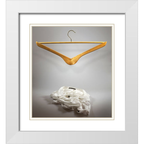 Useless Series - The Cloth Hanger White Modern Wood Framed Art Print with Double Matting by De Kogel, Wieteke