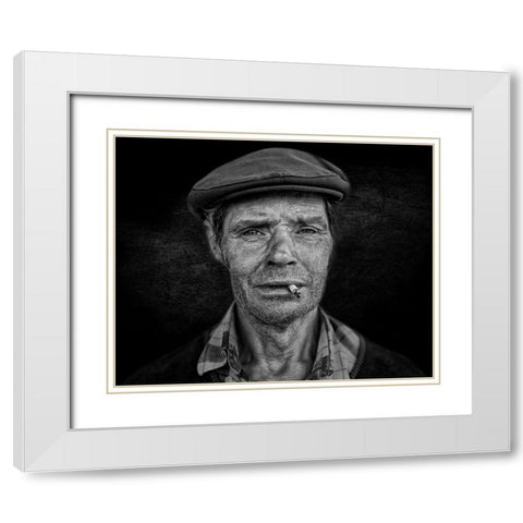 A Face! A Life Story! #4 White Modern Wood Framed Art Print with Double Matting by Ribeiro, Rui