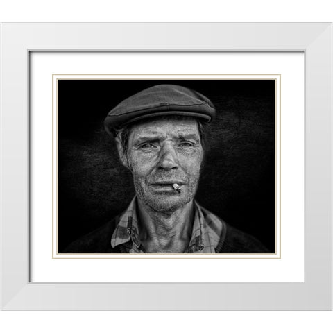 A Face! A Life Story! #4 White Modern Wood Framed Art Print with Double Matting by Ribeiro, Rui