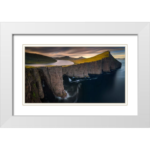 Sorvagsvatn White Modern Wood Framed Art Print with Double Matting by Kruczynski, Wojciech