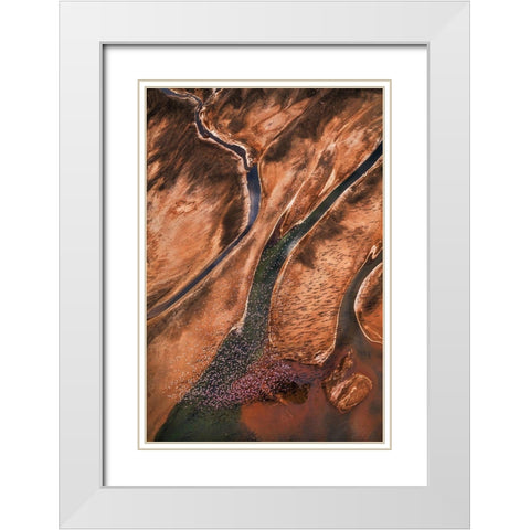 Flying Over Palette White Modern Wood Framed Art Print with Double Matting by Fan, John
