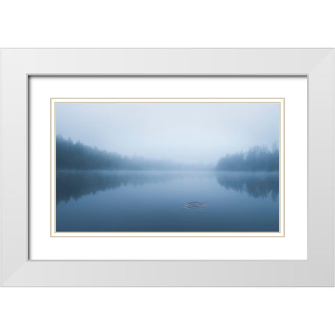 Ripple In The Water White Modern Wood Framed Art Print with Double Matting by Lindsten, Christian