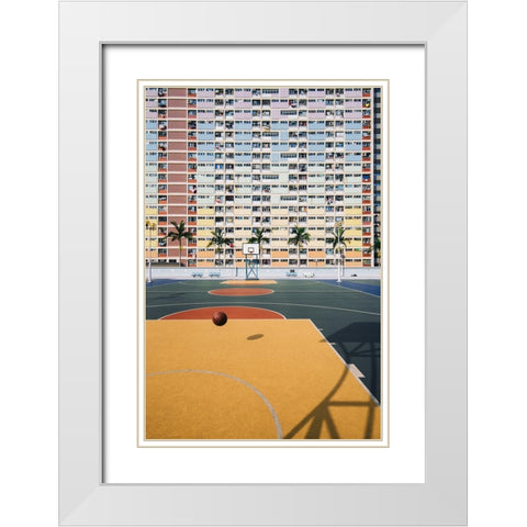 Rainbow White Modern Wood Framed Art Print with Double Matting by Jiang, Kevin