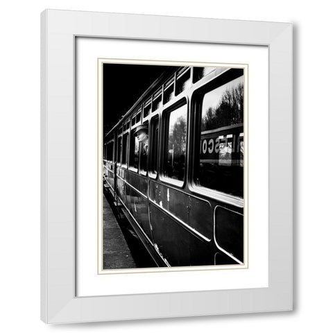 The Goodbye Girl ....Leaving White Modern Wood Framed Art Print with Double Matting by Bland, Richard