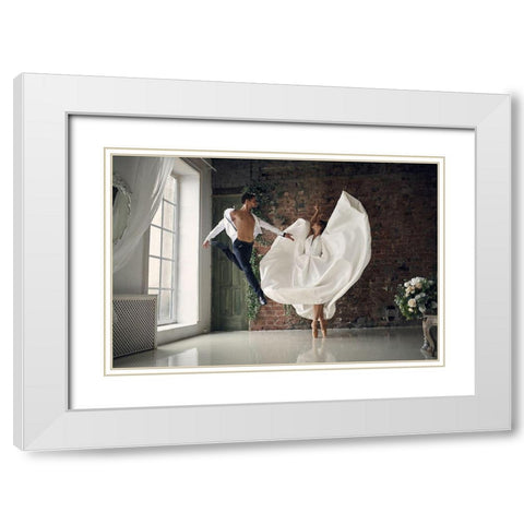 Untitled White Modern Wood Framed Art Print with Double Matting by Smirnov, Sergei