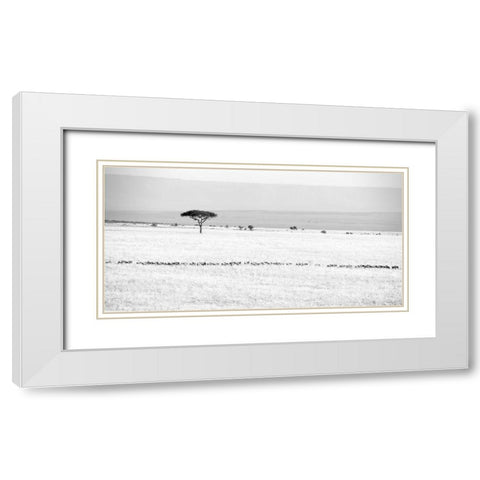 Marching White Modern Wood Framed Art Print with Double Matting by Fan, John