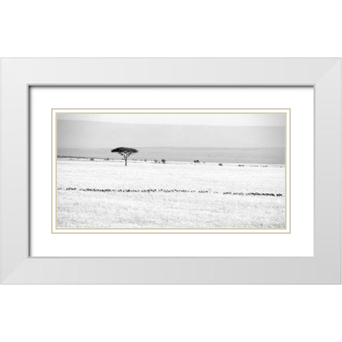 Marching White Modern Wood Framed Art Print with Double Matting by Fan, John