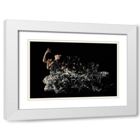 Crack White Modern Wood Framed Art Print with Double Matting by Wibisono, Rullyanto