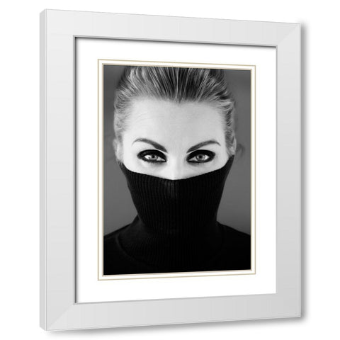 Girl In Black White Modern Wood Framed Art Print with Double Matting by Kraaijenbrink, Tom