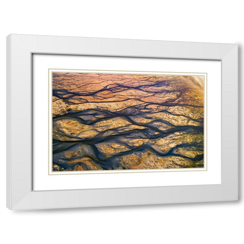The Black Rivers White Modern Wood Framed Art Print with Double Matting by Alnomas, Faisal