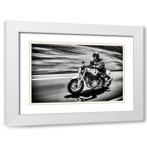 The Motorcycle Diaries White Modern Wood Framed Art Print with Double Matting by Fernandez Munoz, Alejandro