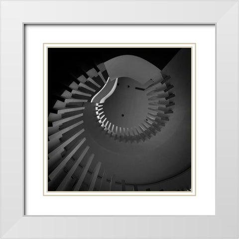 Swirl White Modern Wood Framed Art Print with Double Matting by Wahyu Adi, Bonifasius