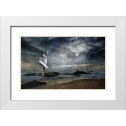 Dance Like Nobodys Watching... White Modern Wood Framed Art Print with Double Matting by Van Den, Peet