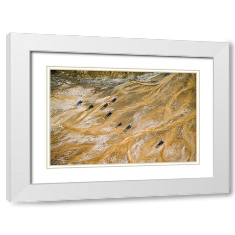 Journey Ii White Modern Wood Framed Art Print with Double Matting by Fan, John