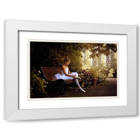 The Little Dancer White Modern Wood Framed Art Print with Double Matting by Ivanova, Victoria