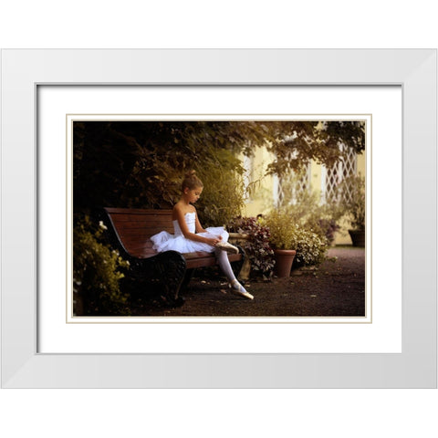 The Little Dancer White Modern Wood Framed Art Print with Double Matting by Ivanova, Victoria