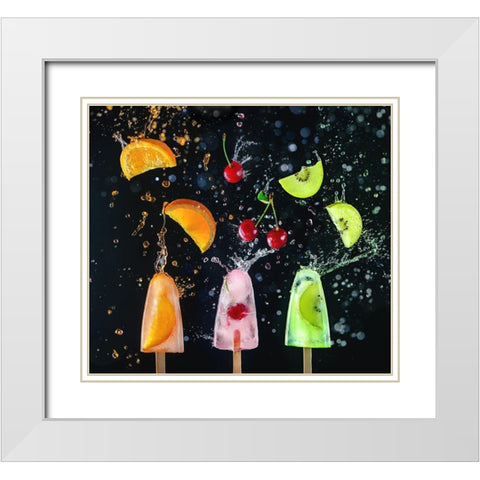 Action Popsicle Collection White Modern Wood Framed Art Print with Double Matting by Belenko, Dina