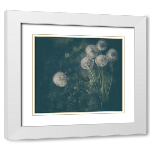 It Was A Rainy Day... White Modern Wood Framed Art Print with Double Matting by Devos, Delphine