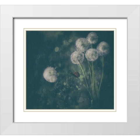 It Was A Rainy Day... White Modern Wood Framed Art Print with Double Matting by Devos, Delphine