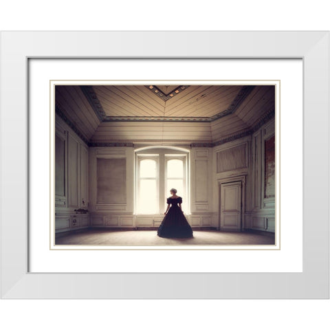 Thinloth White Modern Wood Framed Art Print with Double Matting by Russocka, Magdalena
