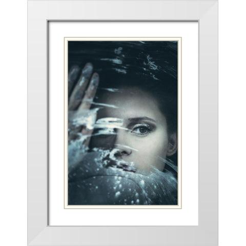 Viola White Modern Wood Framed Art Print with Double Matting by Russocka, Magdalena