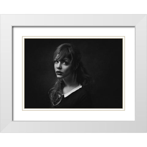 Topaz White Modern Wood Framed Art Print with Double Matting by Rise, Zachar