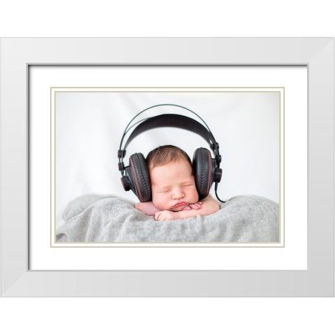 Feeling The Music White Modern Wood Framed Art Print with Double Matting by Jose Perez, Francisco