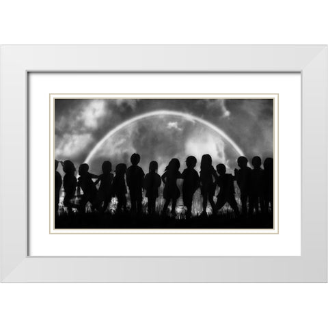 The Rainbow Of Childhood White Modern Wood Framed Art Print with Double Matting by Depaepe, Yvette