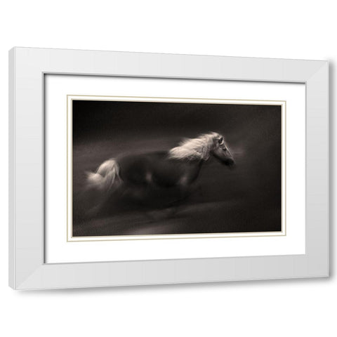Wind And Earth Power White Modern Wood Framed Art Print with Double Matting by Benezech, Martine