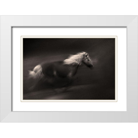 Wind And Earth Power White Modern Wood Framed Art Print with Double Matting by Benezech, Martine