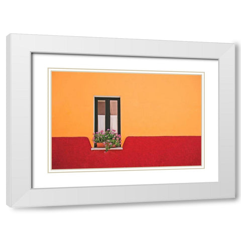 Window Flower White Modern Wood Framed Art Print with Double Matting by Endermann, Rolf