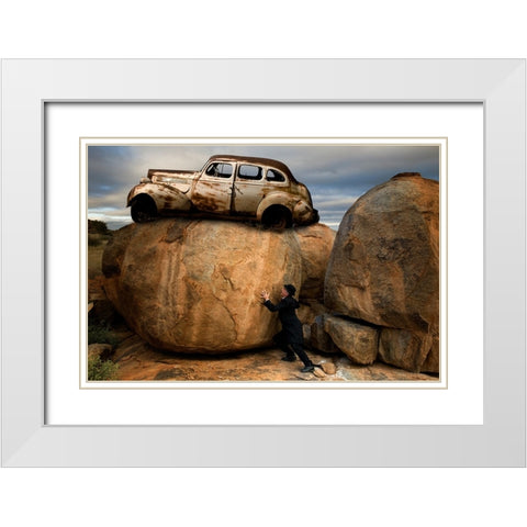 Hold On! White Modern Wood Framed Art Print with Double Matting by von Diepenbroek, Christine
