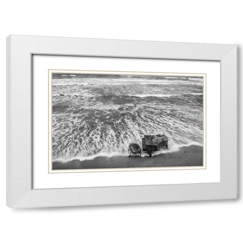 Magic Of Sound White Modern Wood Framed Art Print with Double Matting by Nicolas, Andrei