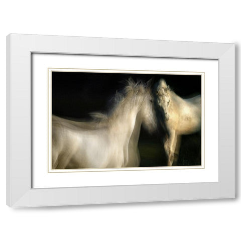 Grace White Modern Wood Framed Art Print with Double Matting by Malovrh, Milan