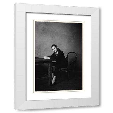 Untitled White Modern Wood Framed Art Print with Double Matting by Semenihina, Yuliya