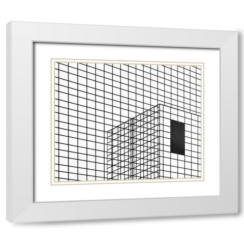 The Black Plane White Modern Wood Framed Art Print with Double Matting by Van Son, Greetje