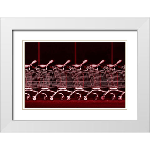 Rhythm In Red White Modern Wood Framed Art Print with Double Matting by Hammer, Jacqueline