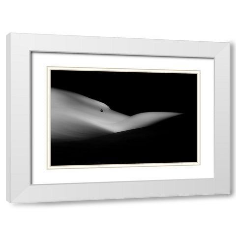 Elephant Sleeping A White Dream White Modern Wood Framed Art Print with Double Matting by Javier Duro, Jose