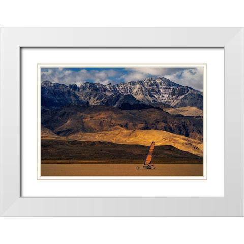 Wind Runner White Modern Wood Framed Art Print with Double Matting by Jacobs, Lydia