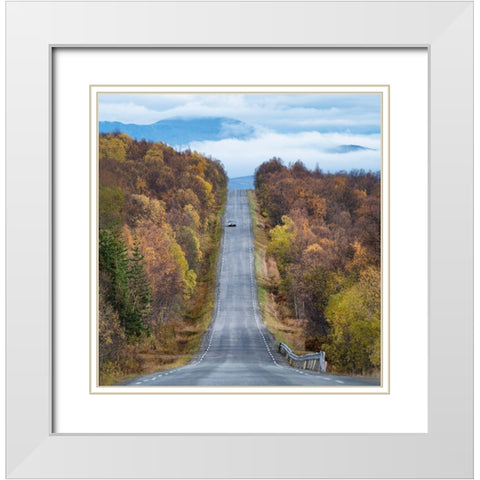 On The Road Again White Modern Wood Framed Art Print with Double Matting by Lindsten, Christian