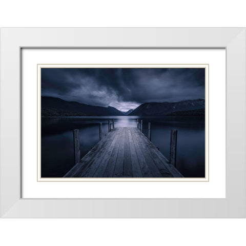 Storm Coming White Modern Wood Framed Art Print with Double Matting by Zhu, Jingshu