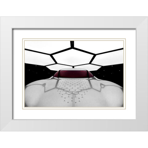 Trezor White Modern Wood Framed Art Print with Double Matting by Barrington, Fred