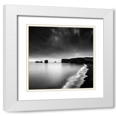 Lapping At The Shore Of A Solitary Ocean White Modern Wood Framed Art Print with Double Matting by Digalakis, George